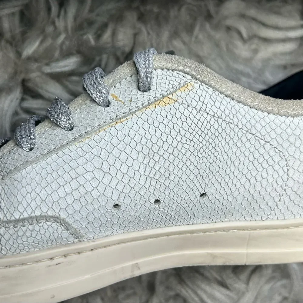 P448 John leopard print lace up distressed sneakers women’s shoe size 7